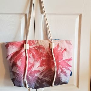 Cotton Canvas Beach Travel Tote Rope Handles